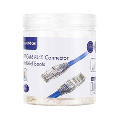HAING HI-CAT6-URB UTP CAT6 RJ45 Connector with Relief Boots 50 Pcs