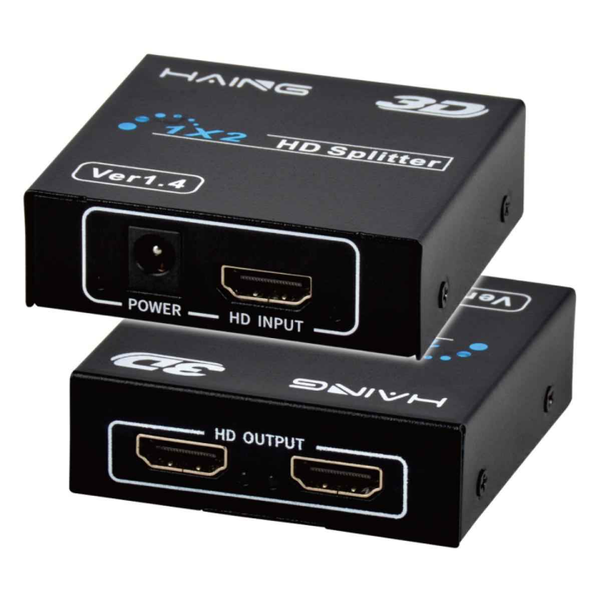 HAING HI-HD102F HD Splitter Ver 1.4 1x2 Full 3D 4Kx2K UK Plug