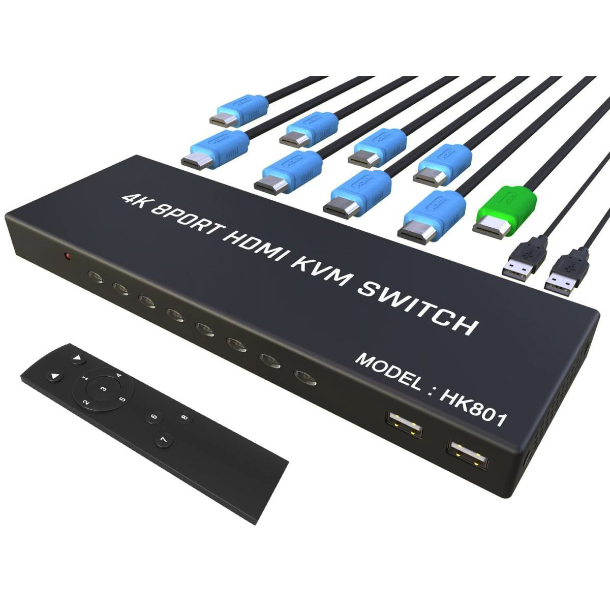 HK801A 4K 8 Port HDMI KVM Switch