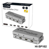 HAING HI - SP102 4Kx2K HDMI Splitter 1x2 1 in 2 out 4K with UHD Splitter 2.0V W 12V 1A Power Adapter