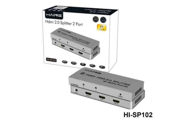 Haing Hi SP102 4kx2k HDMI Splitter 1x2 1 In 2 Out 4k with Uhd Splitter 2.0v W 12v 1a Power Adapter