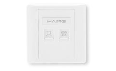 Haing Hi WP01 RJ45 Dual Port Faceplate 8.6x8.6cm with Pp Bag with wired with networking