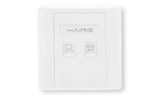 Haing Hi WP01 RJ45 Dual Port Faceplate 8.6x8.6cm with Pp Bag with wired with networking