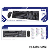 HAING HI-X70S-UKM USB Corded White Keyboard & Mouse Combo -Black