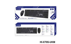 Haing Hi X70s Ukm Usb Corded White Keyboard & Mouse Combo Black