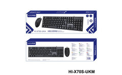 Haing Hi X70s Ukm Usb Corded White Keyboard & Mouse Combo Black