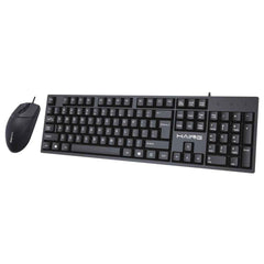 HAING HI - X70S - UKM USB Corded White Keyboard & Mouse Combo - Black with wired