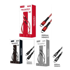 HAING HI042CC Type - C to Type - C 20W Metal Braided Data Cable 2 meter with cables