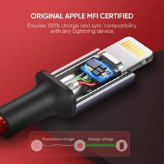 Ugreen 80635 Usb A To Lightning Fast Charging Braided Cable 1m