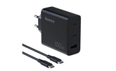 Huntkey 100w Gan Pd Wall Charger 2 Pin Plug With Type C Cable