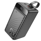 Hoco J123d Mobile Power Bank With 90,000mah Capacity 22.5w+pd20w, 3 × Usb A And Type C Outputs, Led Digital Display Of Power Level. Green Indicator Of Pd / Qc Fast Charging. Fully Compatible Black