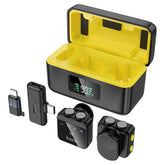 Hoco L17 Wireless Microphones, Receiver Type C Adapter For Iphone And Android, 360° Hd Sound Pickup, Noise Reduion, 75mah Battery For 6 Hours Of Recording, Charging Case 600mah Black