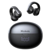 Mcdodo Hp 8160 Air O3 Clip On Open Ear Earbud Led Battery Display, Bluetooth 5.4, Up To 24h Listening Time With Charging Case Black