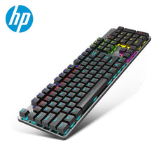HP GK100F RGB Wired Gaming Mechanical Black Keyboard - Blue Switch with gaming keyboard