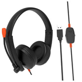 Meetion HP003U USB Telephony Headset with Microphone & Volume Control - Black