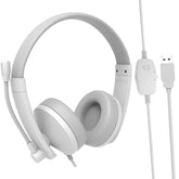 Meetion HP003U USB Telephony Headset with Microphone & Volume Control - White