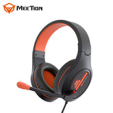 Meetion HP021 Stereo Backlit Gaming Wired Headset - Black&Orange