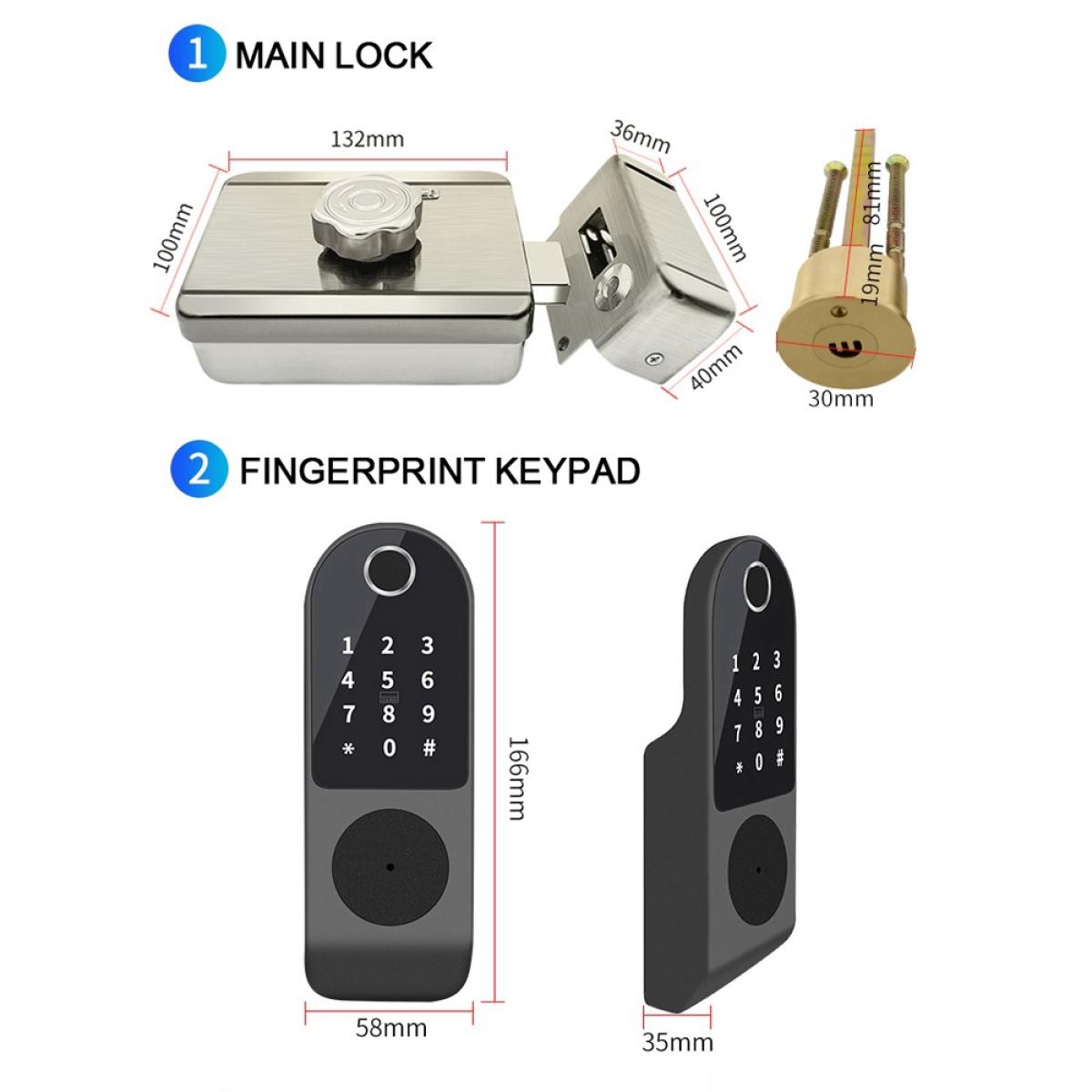 Digital Electric HR-FC188L Rim Lock