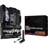 ASUS ROG CROSSHAIR X870E HERO, AMD AM5 Motherboard, DDR5 192GB Max Support EXPO, AI Intelligence, Wi-Fi 7, 2 x USB4 Ports, Overclocking Support