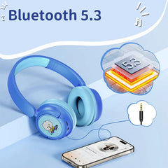 Wiwu Wired & Bluetooth Kids Headset, Multi Color - KTD-02