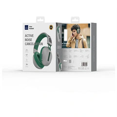 Wiwu Headset Over-Ear Wireless, Grey & Green - TD-06