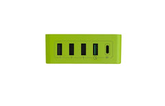 Goui Kimba Lite 5 Port PD Desktop Charger, 36Watts, Black / Green - G-60WUSBPD