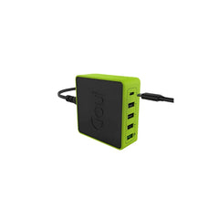 Goui Kimba Lite 5 Port PD Desktop Charger, 36Watts, Black / Green - G-60WUSBPD