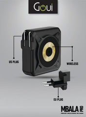 Goui Mbala Wall Charger & Pro Power Bank 10000Mah, Wireless, Black - G-KITWIRE10