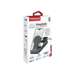 Promate Power Bank 10000Mah, 5 In 1, Foldable MagSafe, Black - POWERPACK-FOLD BLK