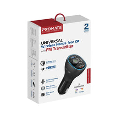 Promate PowerTune-38W Car Charger with FM Transmitter and Wireless Hands-Free Kit