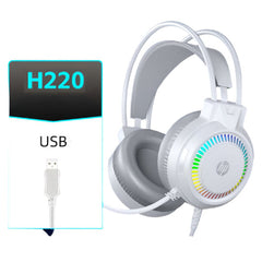 HP H220 RGB USB Gaming Headset — White - H220-WH