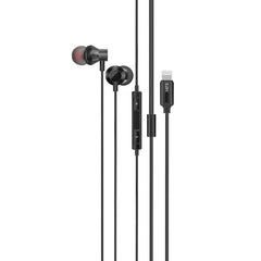 Promate Vibe-LT MFI Ergonomic IN-EAR Wired Lightning Earphones, Black - VIBE-LT BLK