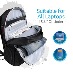 Promate Rebel-BP Havey Duty Bag For Laptop, 15.6Inch, Black