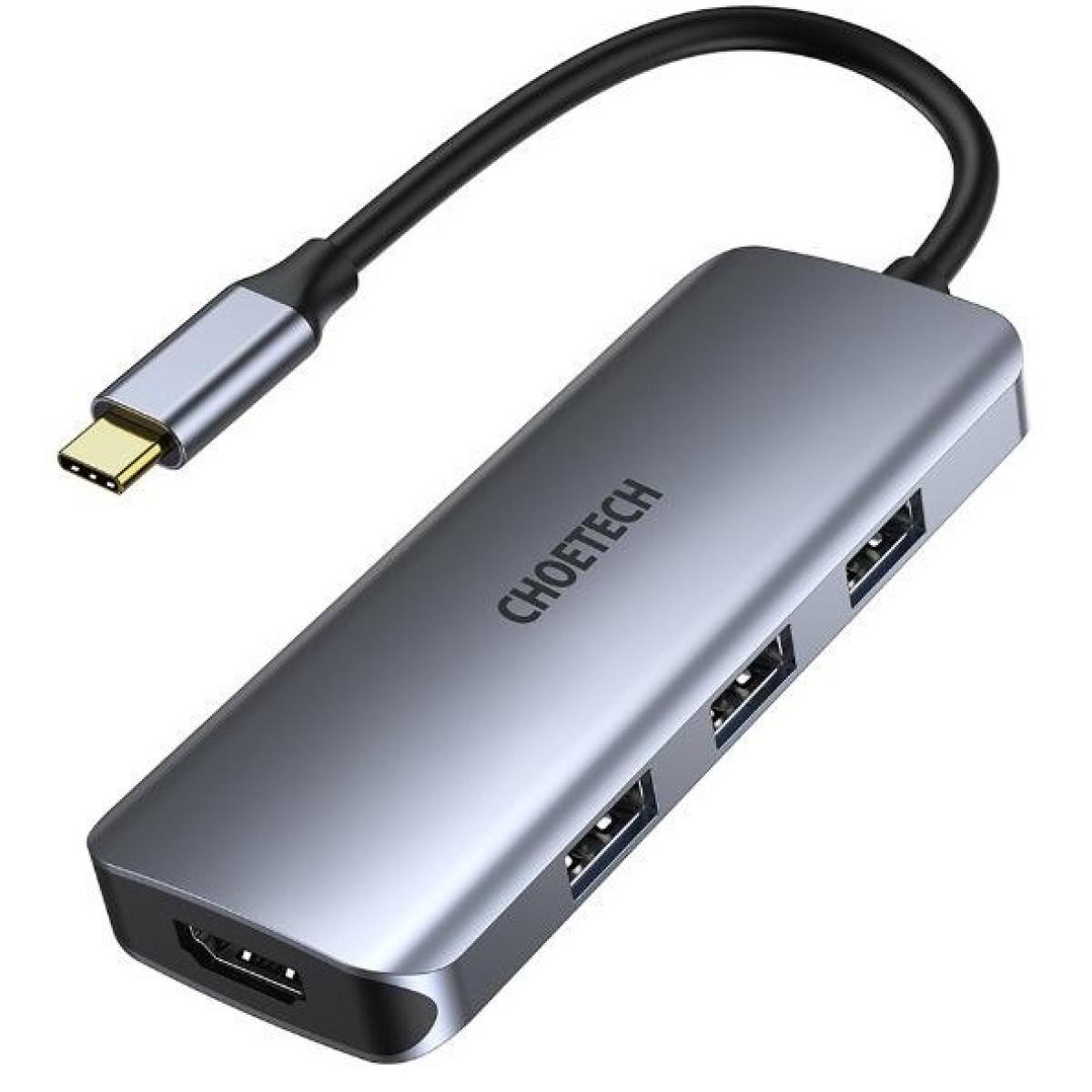CHOETECH HUB-M19 7 IN 1 USB Type-C ADAPTER HUB WITH 4K HDMI, 100W PD POWER, 2 USB 3.0, SD/TF CARD READER | CHOETECH HUB-M19 | - CompuMe CHOETECH HUB-M19 7 IN 1 USB Type-C ADAPTER HUB WITH 4K HDMI, 100W PD POWER, 2 USB 3.0, SD/TF CARD READER | CHOETECH HUB-M19 | - CompuMe