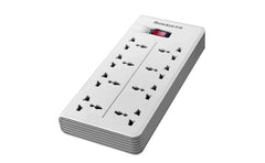 Huntkey PZA801 Universal Power Strip 8x Outlet AC 220-240V Overload Protection MAX2500W-MAX10A 3M - White