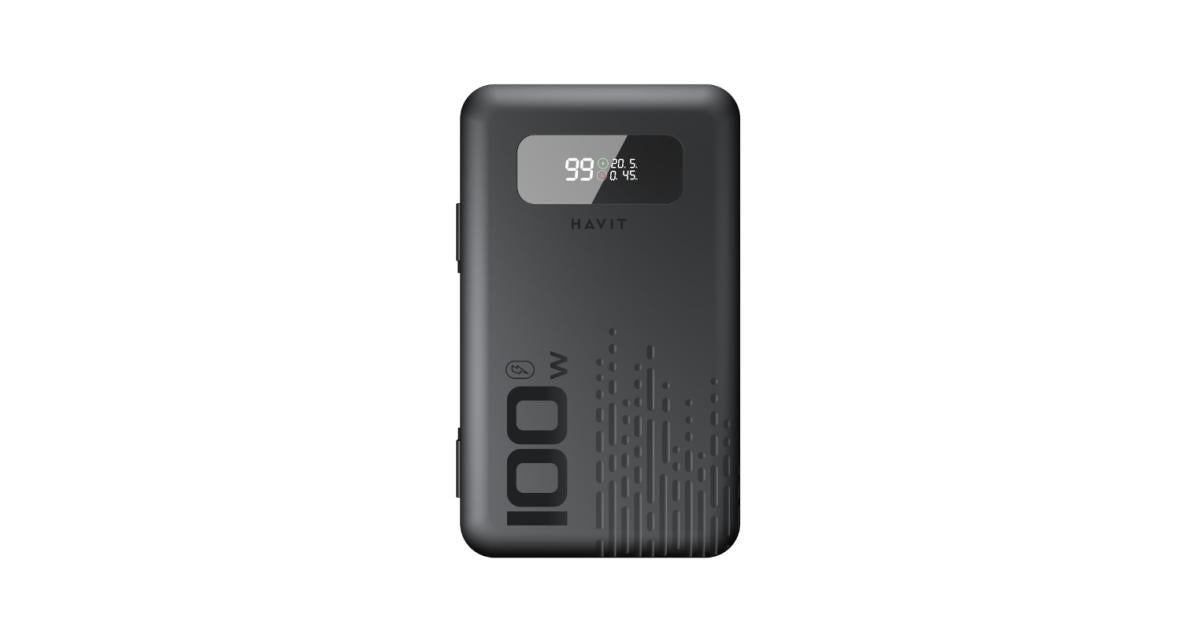 HAVIT PB5212 100W PD Fast Charging Power Bank - 20, 000mAh Smart Digital Display Laptop Compatible