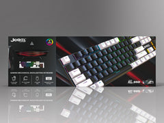 Jedel Full Size 104 Keys Wired Mechanical Keyboard with Blue Switch Metal Surface 8 Lighting Mode Gaming Keyboard