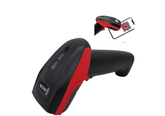 RiCODE AK277B – 2D Wireless Barcode Scanner, 2.4G Interface, CMOS Sensor, Hand‑Free Design, Red & Black