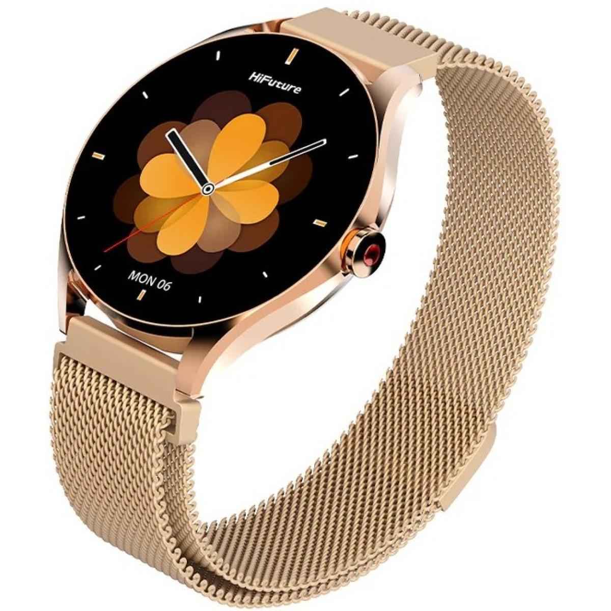 Hifuture Aura 2 Woman Bluetooth 5.3 Smart Watch, 1.32" Amoled Display, Ip68 Waterproof, 270mah Battery, Provides Up To 7 Days, Over 100 Sports Modes, Heart Rate & Sleep Monitoring Rose Gold