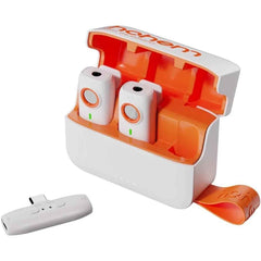 Hohem Mic 01 Wireless Lavalier Microphone Dsp Noise Cancellation 20 Hours Battery, Wireless Microphone For Android, Pc, Camera, Interview, Vlogs (2 Tx + 1 Rx + Charging Case) White