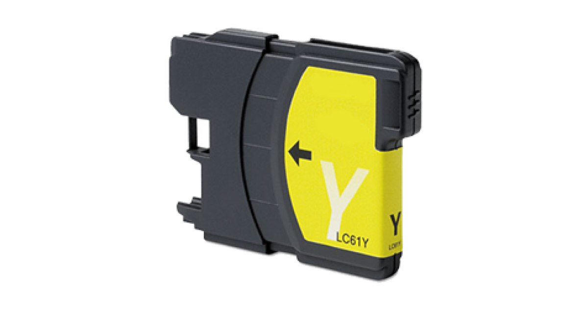Brother LC61Y Inkjet Cartridge Yellow Compatible - CompuMe