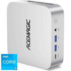 Acemagic W1 Mini Pc Barebone Intel 12gen Core I3 6 Cores For Home & Business Support Triple 4k Display Support , Silver