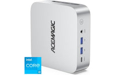 ACEMAGIC W1 Mini PC Barebone Intel 12Gen Core i3 6-Cores For Home & Business Support Triple 4K Display Support , Silver