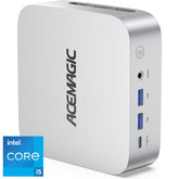 ACEMAGIC W1 Mini PC Barebone Intel 13Gen Core i5 13420H 8-Cores High-Performance Processor For Home & Business Support Triple 4K Display Support , Silver