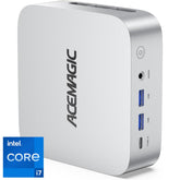 ACEMAGIC A3A Mini PC Barebone Intel 13Gen Core i7 13700H 14-Cores High-Performance Processor For Home & Business Support Triple 4K Display Support , Silver