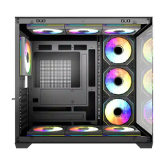 Fantech CG85X Lumina X Tempered Glass Mid Tower Gaming Case Black - (6ARGB Fans)