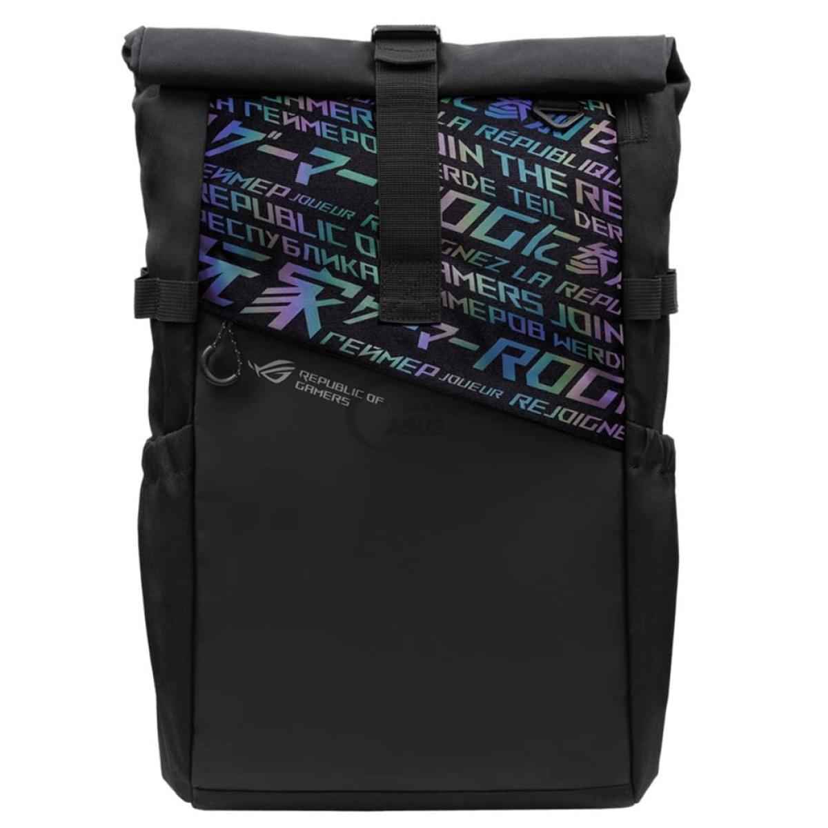 ASUS ROG BP4701 Gaming Laptop Backpack with Holographic Cybertext Printing, Roll Up Design, Suitable for up to 17 inch Laptop (Black) | ROG BP4701 |