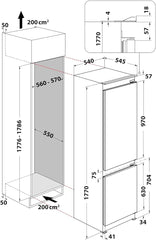 DR INC18 T311 Built-In Combi Fridge 250L