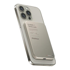 Momax Q.mag X 5000mah Gen2 15w Ultra Slim Magsafe Wireless Power Bank Titanium