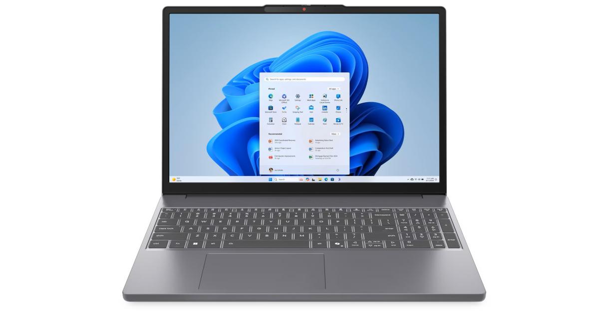 Lenovo IdeaPad Slim 3 Luna Grey Laptop, 15.3" FHD+ (1920x1200) IPS, 13th Gen Intel Core i5-13420H, Intel UHD Graphics, 8GB Soldered DDR5, 512GB M.2 NVMe GEN4 SSD.